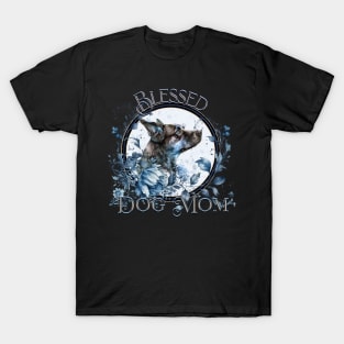 Mother's Day Blessed Dog Mom Mystic Blue T-Shirt